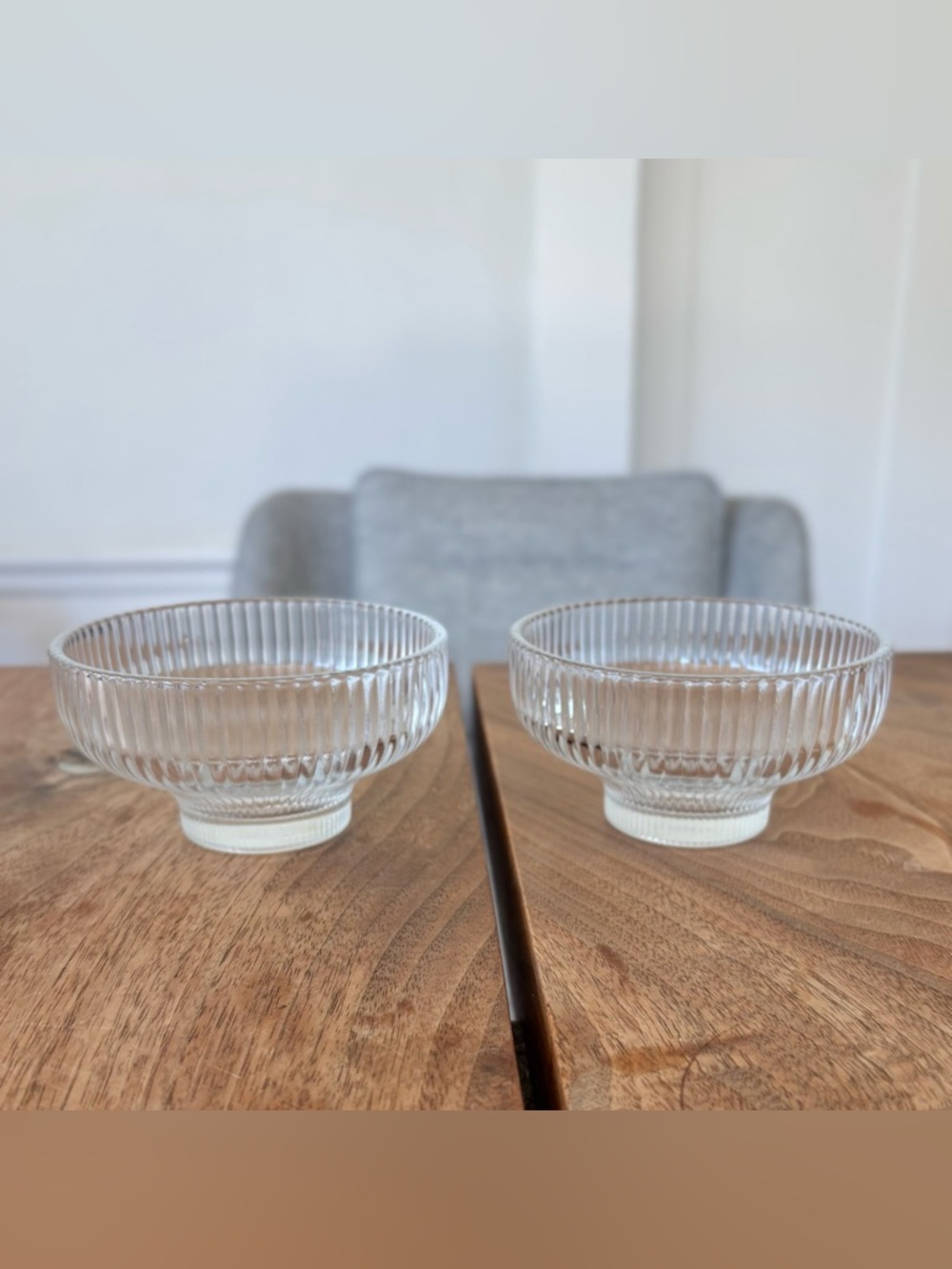 Nespresso Dessert Bowls - Set of 2 Affogato Glass Ribbed Bowls - Picture 10 of 12